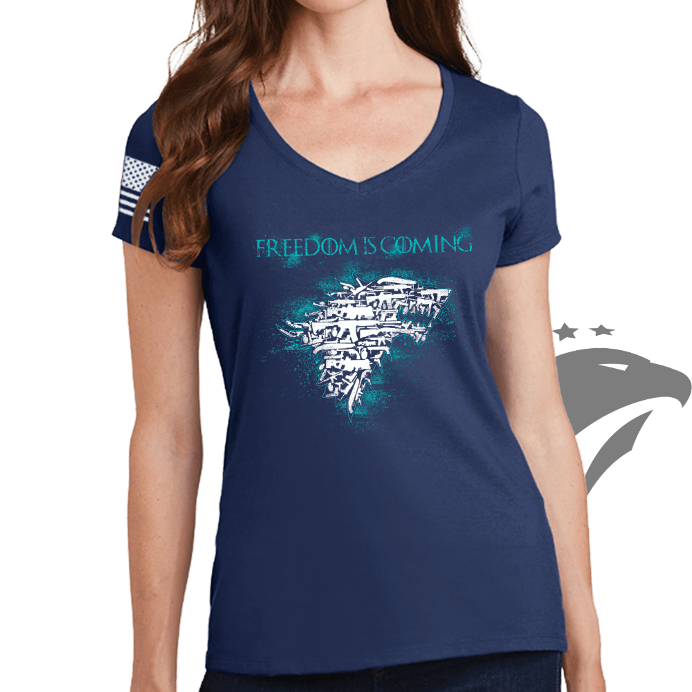 Freedom Is Coming Ladies V-Neck T-shirt