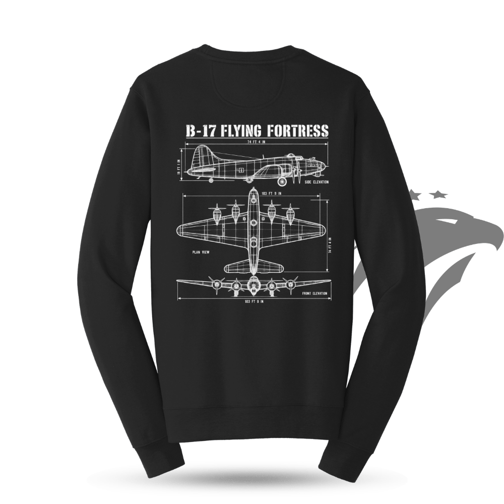 B-17 Flying Fortress Blueprint Sweatshirt