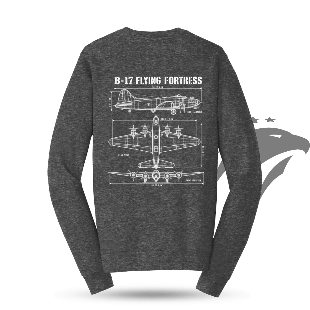 B-17 Flying Fortress Blueprint Sweatshirt