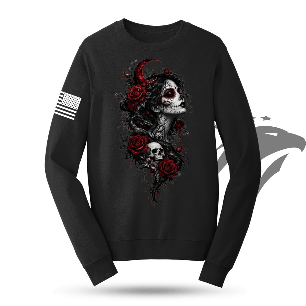 Crimson Calavera Halloween Sweatshirt