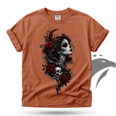 Crimson Calavera Gothic Sugar Skull Comfort Colors® T-shirt