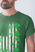 Irish American Shamrocks Flag T-shirt