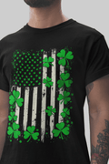 Irish American Shamrocks Flag T-shirt