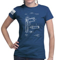 Ladies 1911 Pistol Blueprint T-shirt