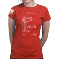 Ladies 1911 Pistol Blueprint T-shirt