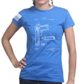 Ladies 1911 Pistol Blueprint T-shirt