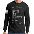 1911 Pistol Blueprint Long Sleeve T-shirt