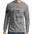 1911 Pistol Blueprint Long Sleeve T-shirt