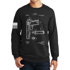 1911 Pistol Blueprint Sweatshirt