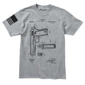 Mens 1911 Pistol Blueprint T-shirt
