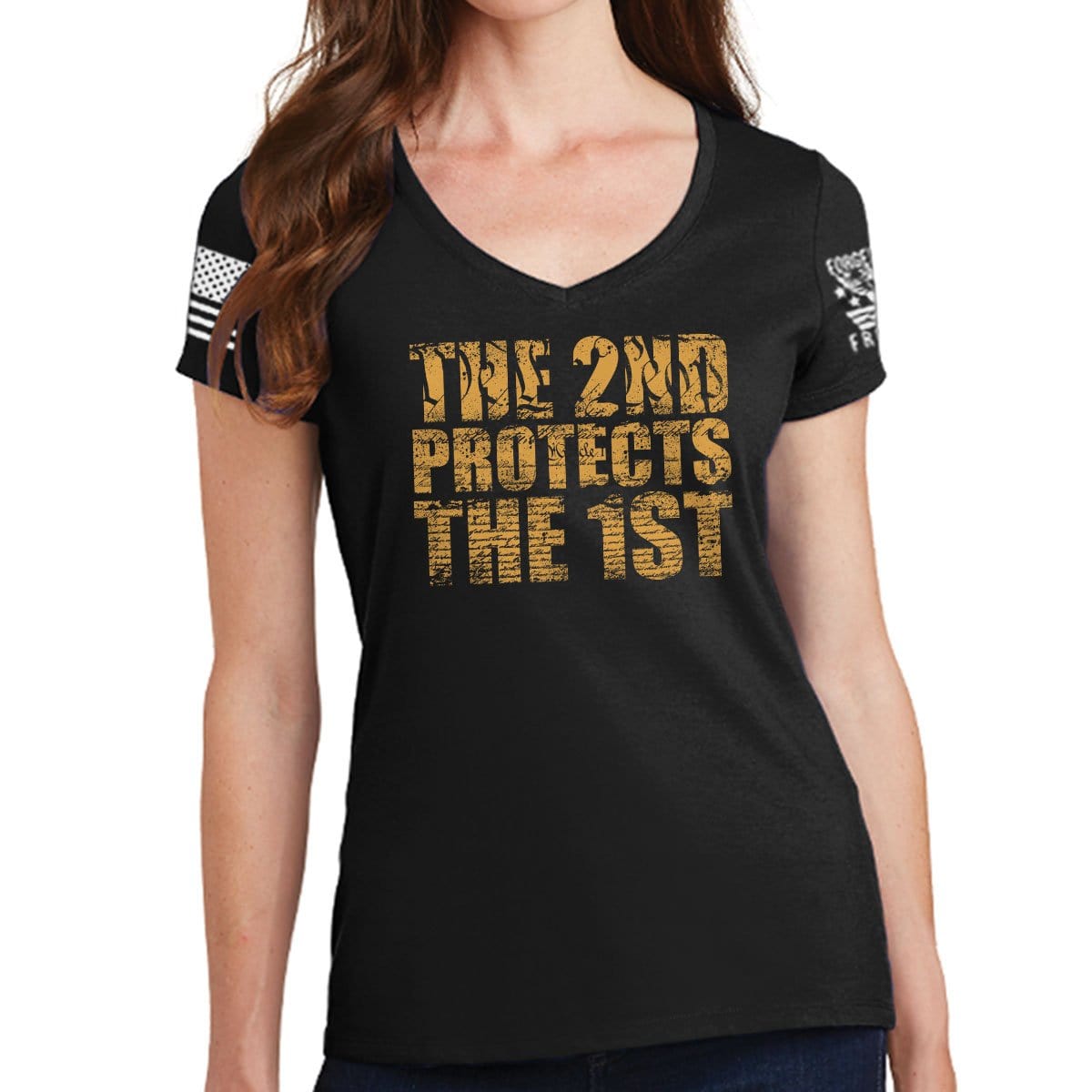 Ladies 2nd Protects The 1st V-Neck T-shirt