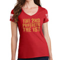 Ladies 2nd Protects The 1st V-Neck T-shirt