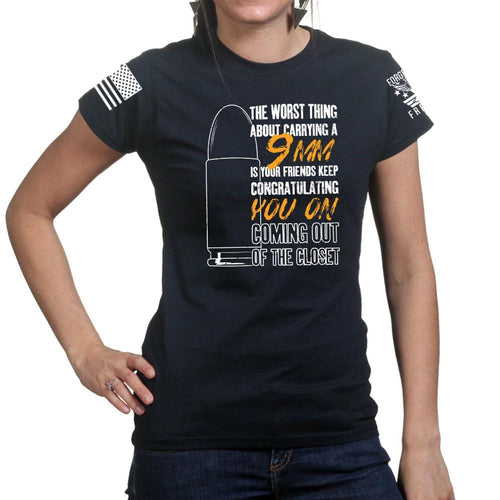 Ladies TYM 9mm Coming Out of The Closet T-shirt