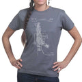 Ladies AR-15 Pistol Blueprint T-shirt