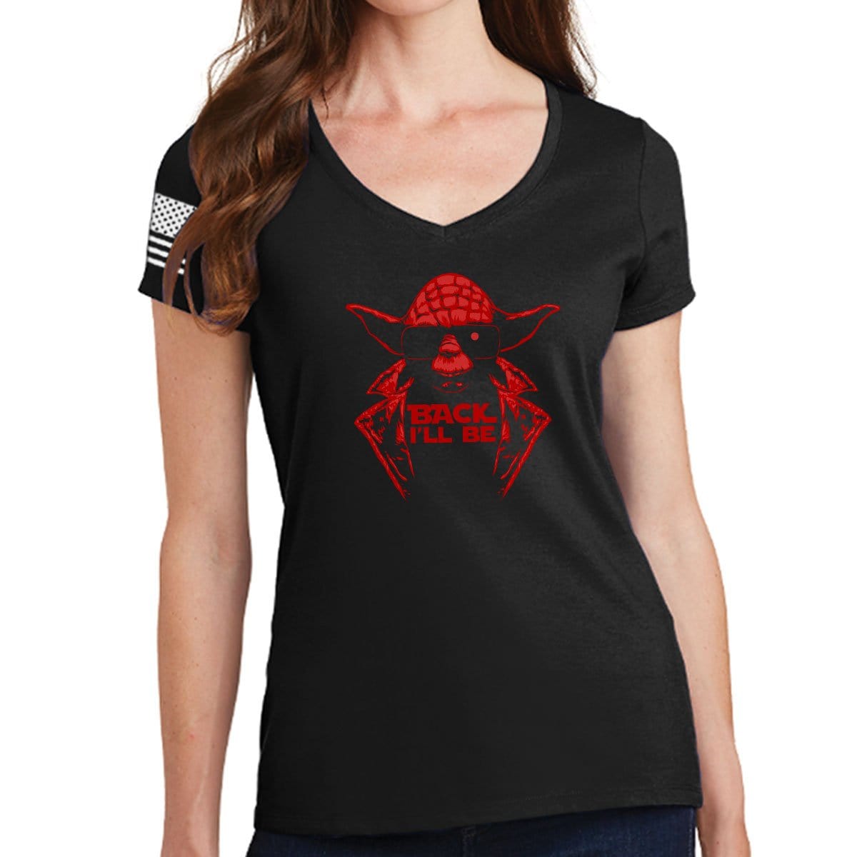 Ladies Back I'll Be V-Neck T-shirt