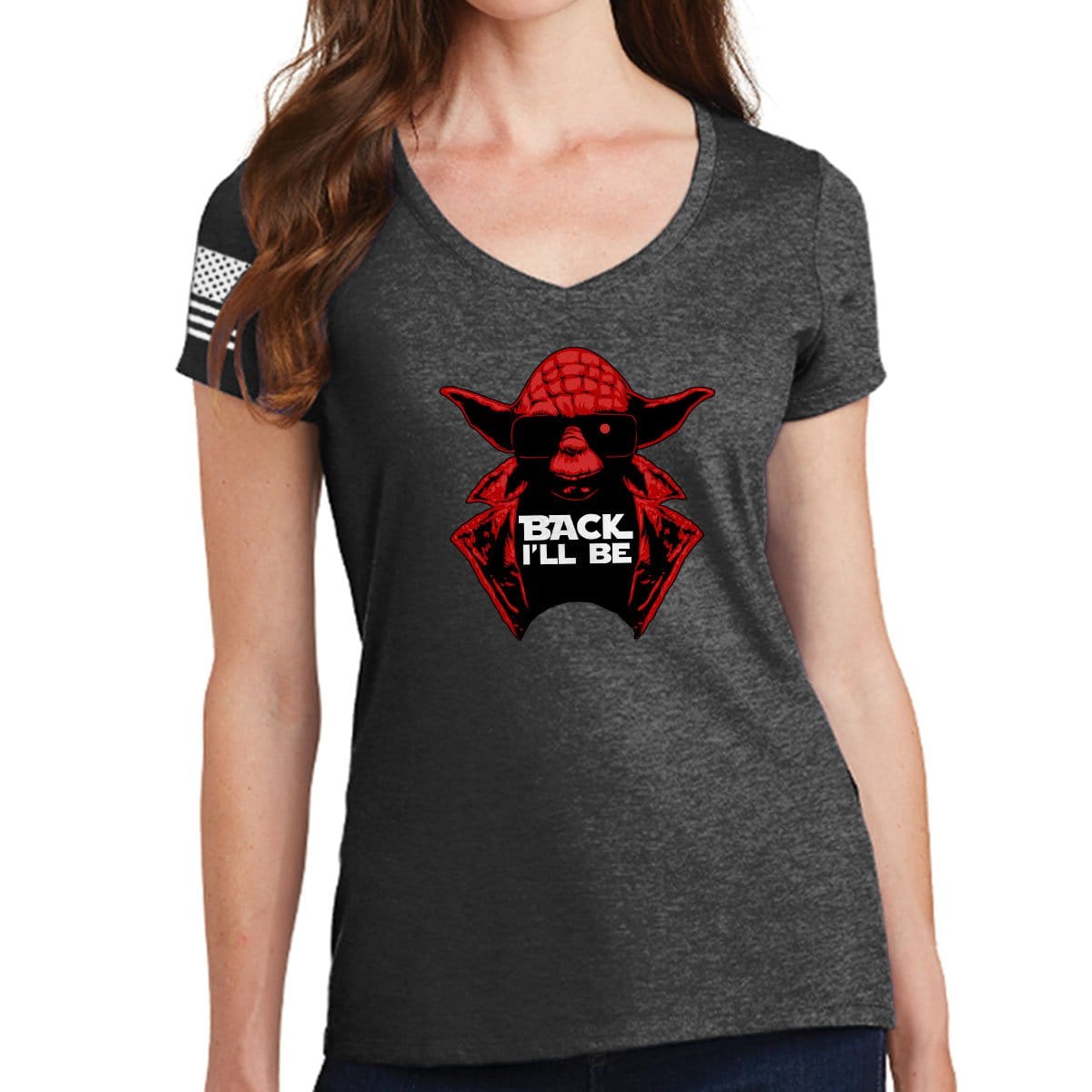 Ladies Back I'll Be V-Neck T-shirt