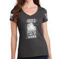 Ladies Bad Day of Shooting V-Neck T-shirt