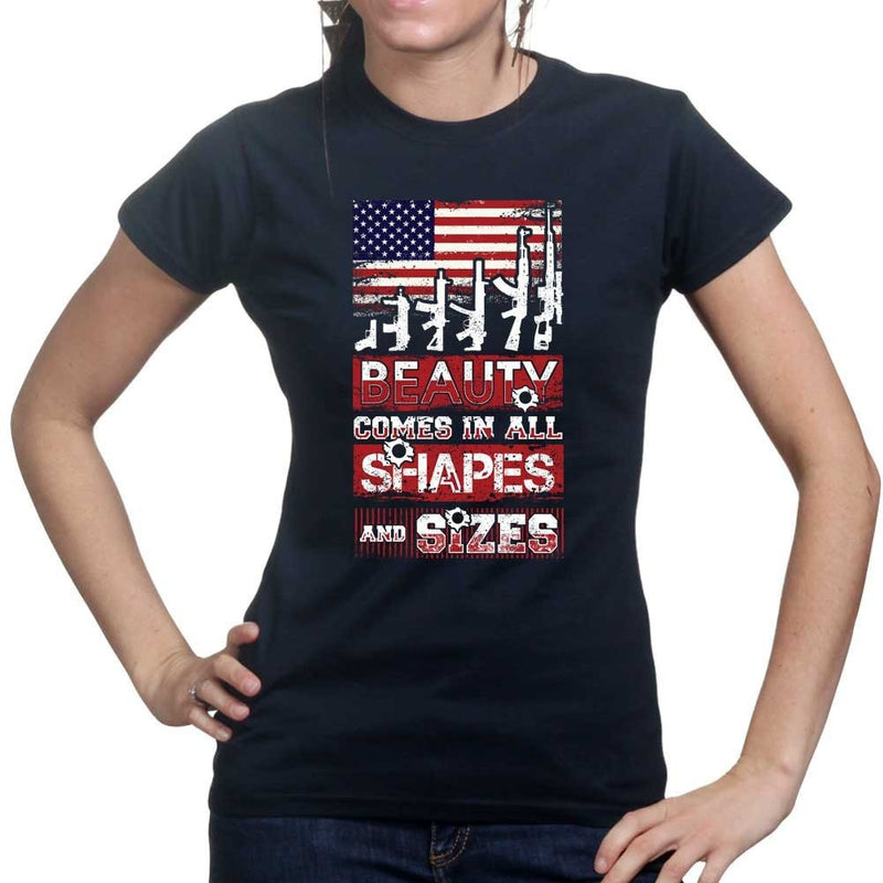 Beauty Comes In All Shapes And Sizes (Rifles) Ladies T-shirt