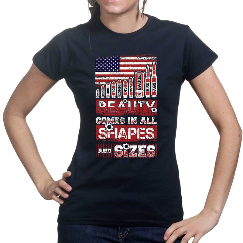 Beauty Comes in All Shapes and Sizes Bullets Ladies T-shirt