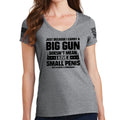 Ladies TYM Big Gun Small Penis V-Neck T-shirt
