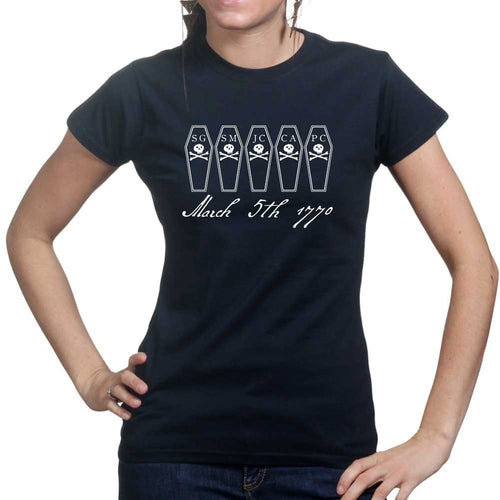 Boston Massacre Coffins Ladies T-shirt