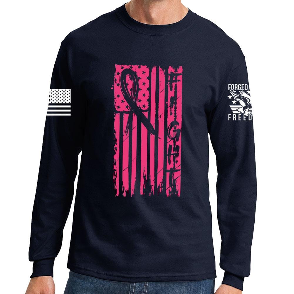All The Way Live Designs Never Give Up Breast Cancer Awareness Mens Full Dye Long Sleeve Jersey XL