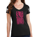 Ladies FIGHT - Breast Cancer Awareness V-Neck T-shirt