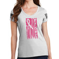 Ladies FIGHT - Breast Cancer Awareness V-Neck T-shirt