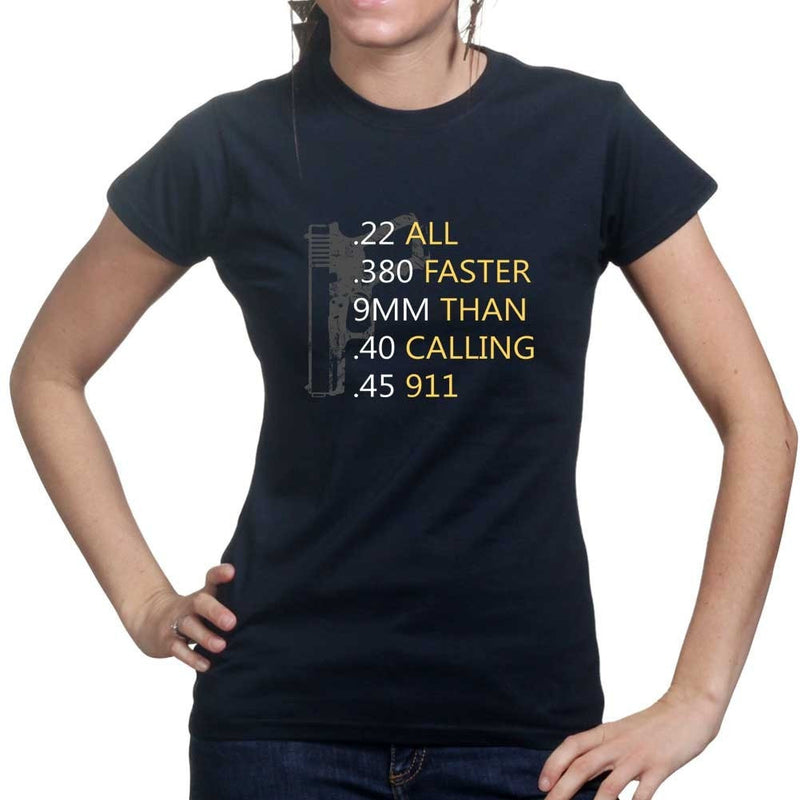 Bullets Faster Than 911 Ladies T-shirt