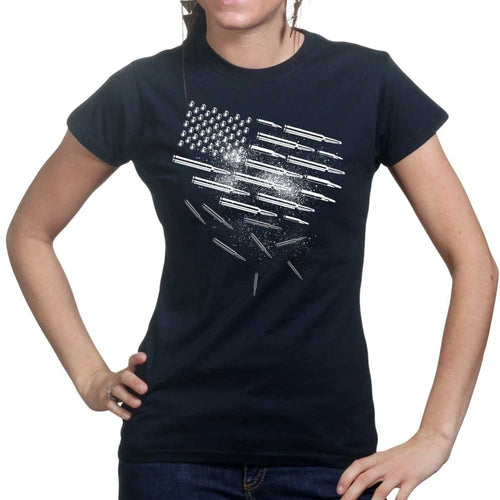 Ladies Bullets and Grenades Flag T-shirt