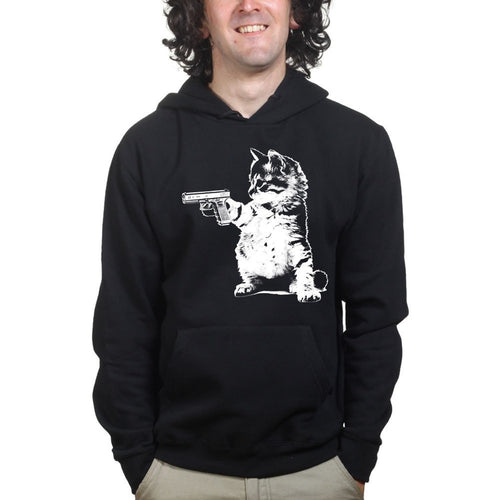 Unisex Kitty Cat Gun Hoodie