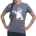 Ladies Kitty Cat Gun T-shirt