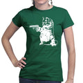 Ladies Kitty Cat Gun T-shirt