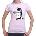 Ladies Kitty Cat Gun T-shirt