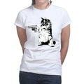 Ladies Kitty Cat Gun T-shirt