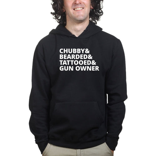 Chubby, Bearded, Tattooed, and Gun Owner Mens Hoodie