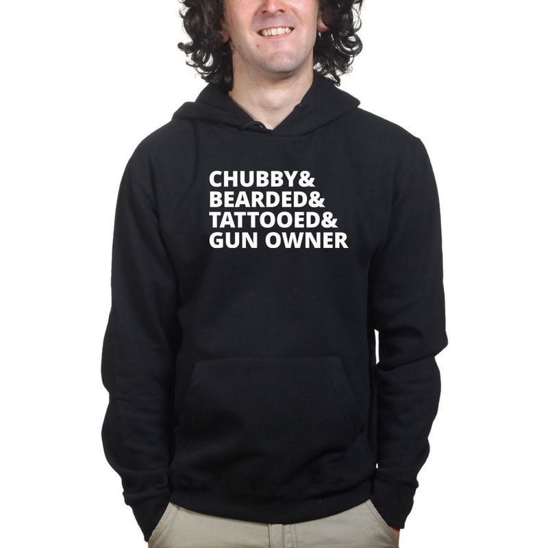 Chubby, Bearded, Tattooed, and Gun Owner Mens Hoodie