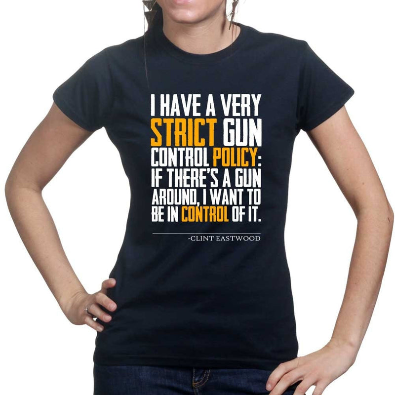 Clint's Gun Control Ladies T-shirt