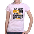 Clint's Gun Control Ladies T-shirt