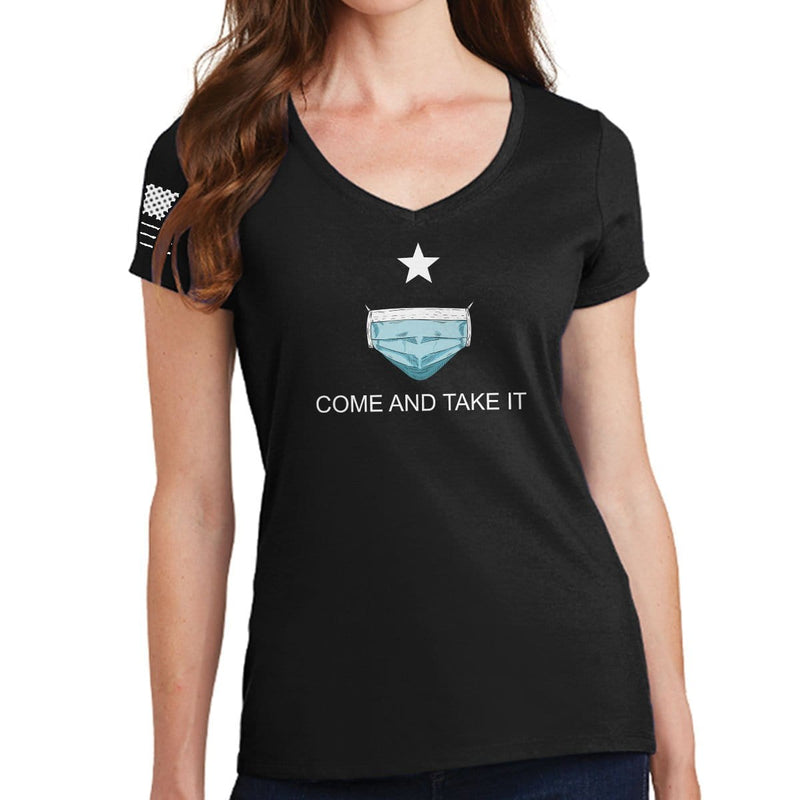 Ladies Come and Take it - Medical Mask Edition V-Neck T-shirt