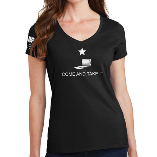 Ladies Come and Take it - Toilet Paper Edition V-Neck T-shirt