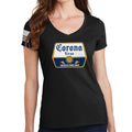 Corona Virus Beer Ladies V-Neck T-shirt