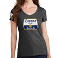 Corona Virus Beer Ladies V-Neck T-shirt