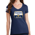 Corona Virus Beer Ladies V-Neck T-shirt