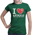 I Love Animals Ladies T-shirt