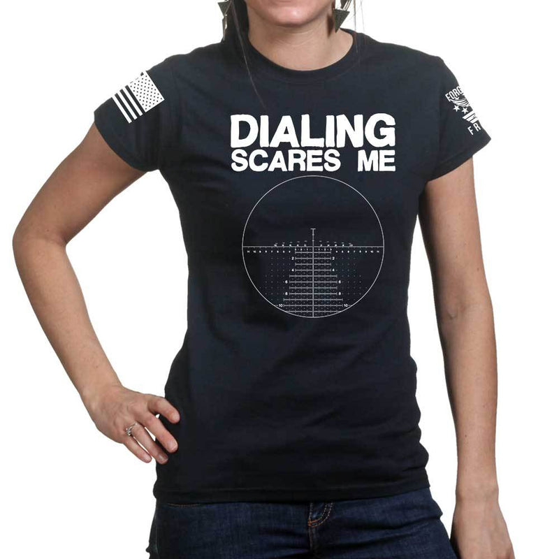 Dialing Scares Me Ladies T-shirt