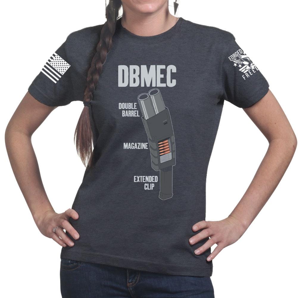 Ladies Double Barrel Magazine Extended Clip T shirt Forged From
