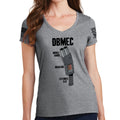 Ladies Double Barrel Magazine Extended Clip V-Neck T-shirt