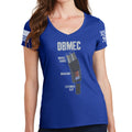 Ladies Double Barrel Magazine Extended Clip V-Neck T-shirt