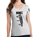Ladies Double Barrel Magazine Extended Clip V-Neck T-shirt